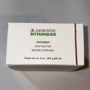 Arbonne Botaniques Coconut Body Butter - White and Green. NIB.